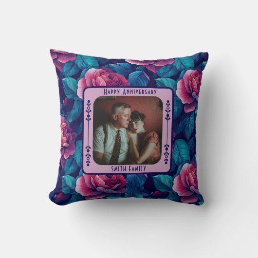 Contemporary Stylish Photo Throw Pillow For Couple Kissen (Vorderseite)
