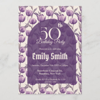 Contemporary Tulip Charm Boho Birthday Einladung