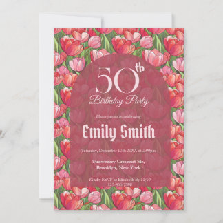 Contemporary Tulip Inspired 60Th Birthday Einladung