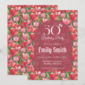 Contemporary Tulip Inspired 60Th Birthday Einladung (Vorne/Hinten)