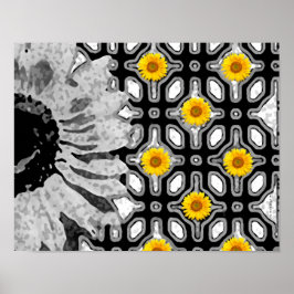 Contemporary Vintage Art Nouveau Floral Garden Poster