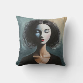 Contemporary Woman Portrait Wall Art Kissen