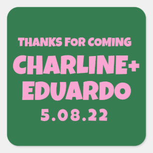 ContemporaryHandwriting Retro Wedding Welcome Sign Quadratischer Aufkleber