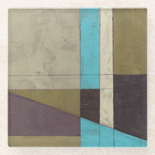 Contemporay Minimalistische Malerei mit tiefer Glasuntersetzer