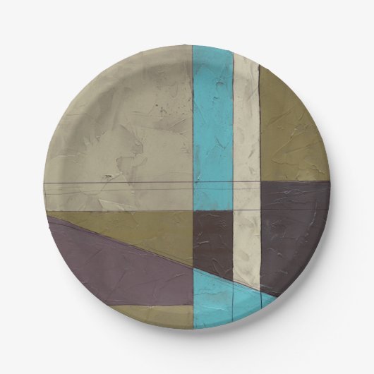 Contemporay Minimalistische Malerei mit tiefer Pappteller (Vorderseite)