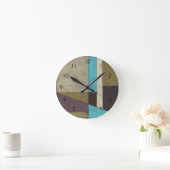 Contemporay Minimalistische Malerei mit tiefer Runde Wanduhr (Zuhause)