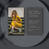 Content Creator fügt Ihre Foto Business Card hinzu Visitenkarte