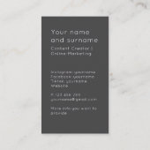 Content Creator fügt Ihre Foto Business Card hinzu Visitenkarte (Rückseite)