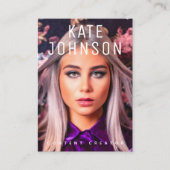 Content Creator Influencer Foto Lila Modern Visitenkarte (Vorderseite)