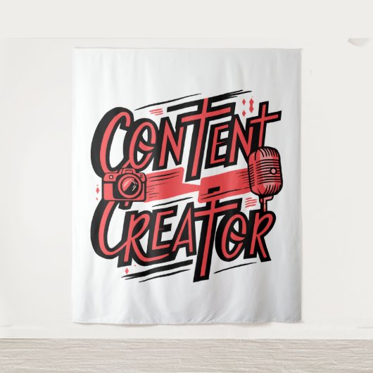Content Creator - Motivierend Design für Schöpfer Wandteppich (Vorderseite)