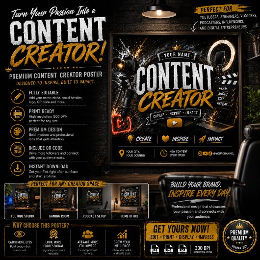 Content Creator Poster | Influencer & Streamer