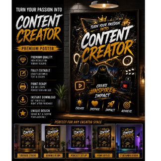 Content Creator Poster | YouTube Studio Wandkunst