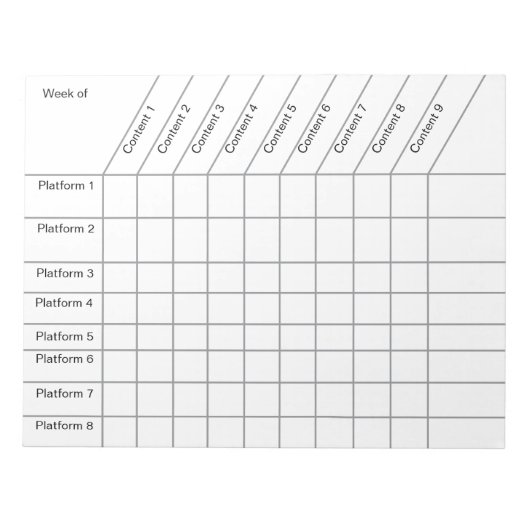 Content Creator Social Media Tracker Notizblock (Vorderseite)