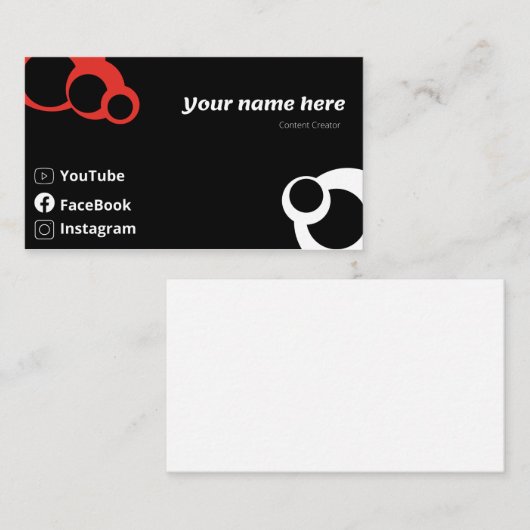 Content Creator Visitenkarte (Vorne/Hinten)