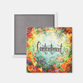 Content Floral Inspirivity ONE WORD Trendy Magnet (Vorderseite/Rückseite)