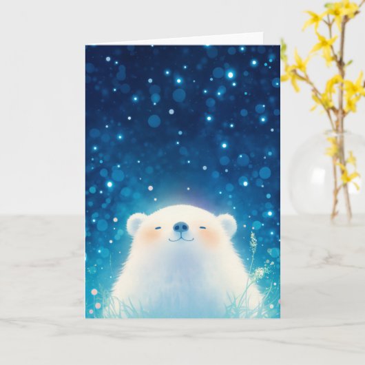 Content Polar Bear Karte (Gelbe Blume)