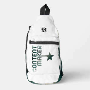 CONTENTMAKER Sling Bag Trend Abstract Grün