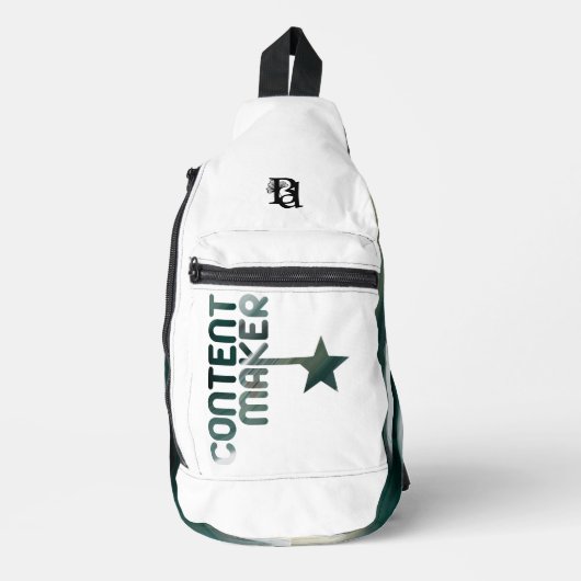 CONTENTMAKER Sling Bag Trend Abstrakt grün (Vorderseite)
