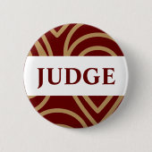 Contest Judge Modern Red Gold Abzeichen Button (Vorderseite)