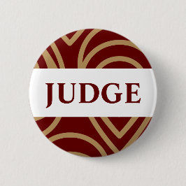 Contest Judge Modern Red Gold Abzeichen Button