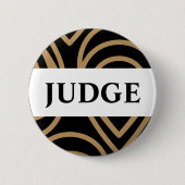 Contest Judge Modernes Black Gold Abzeichen Button (Vorderseite)