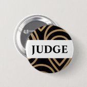 Contest Judge Modernes Black Gold Abzeichen Button (Vorne & Hinten)