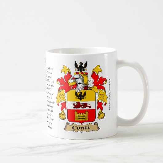 Conti, der Ursprung, die Bedeutung und das Wappen Kaffeetasse (Rechts)