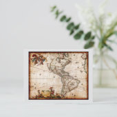Continent of America Old Map Card (Stehend Vorderseite)