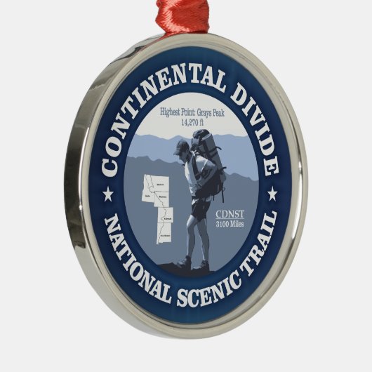 Continental Divide Trail (rd) Silbernes Ornament (Rechts)
