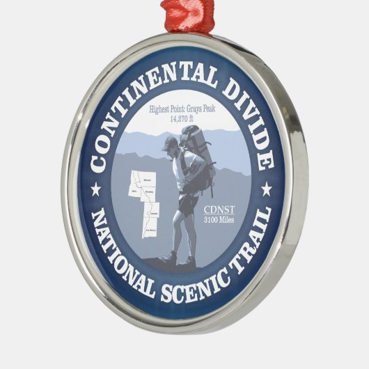 Continental Divide Trail (rd) Silbernes Ornament (Links)
