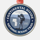 Continental Divide Trail (rd) Silbernes Ornament (Vorne)