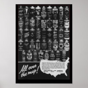 Continental kann Unternehmen Cone Top Biere kann P Poster