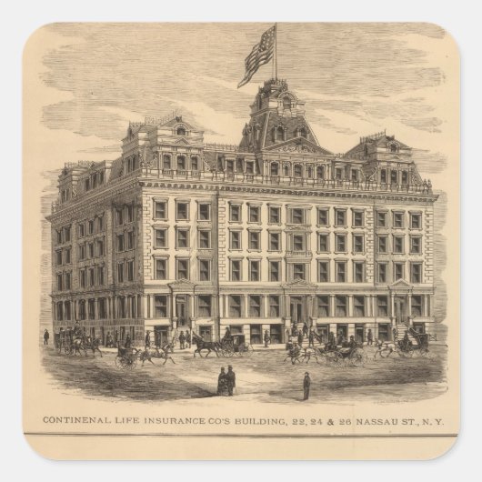 Continental Life Insurance Quadratischer Aufkleber (Vorderseite)