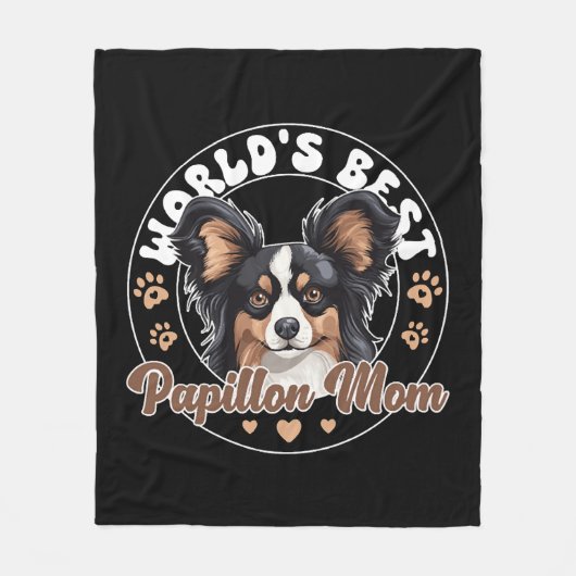 Continental Miniature Spaniel Weltbestes Fleecedecke (Vorderseite)