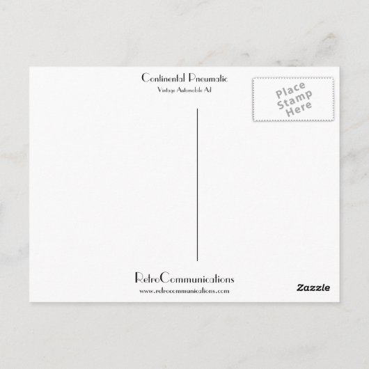 Continental Pneumatic Postkarte (Rückseite)