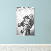 Continental Soldier mit einer Moschusenflagge Leinwanddruck (Insitu (Holzboden))