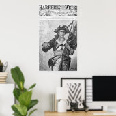 Continental Soldier mit einer Moschusenflagge Poster (Heimbüro)