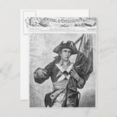 Continental Soldier mit einer Moschusenflagge Postkarte (Vorne/Hinten)