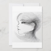 Continuous line art illustration of a human face 4 einladung (Rückseite)