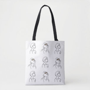 Continuous Line Fashion Woman Seamless Pattern - E Tasche
