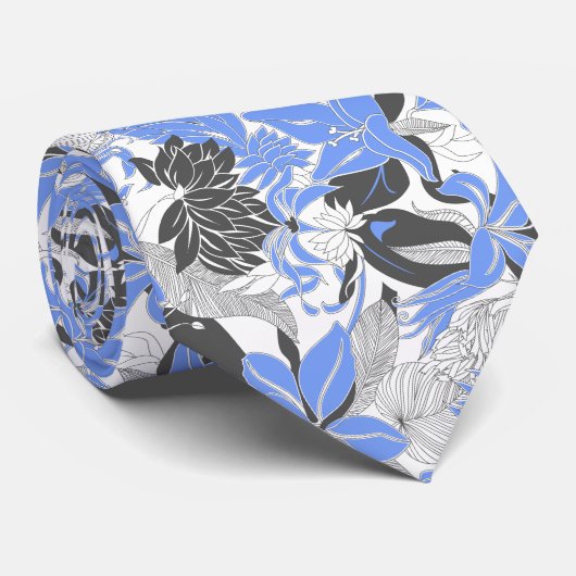 Contour Hawaii Tropical Lily and Protea Floral Krawatte (Gerollt)