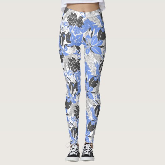 Contour Hawaii Tropical Lily and Protea Floral Leggings (Vorderseite)