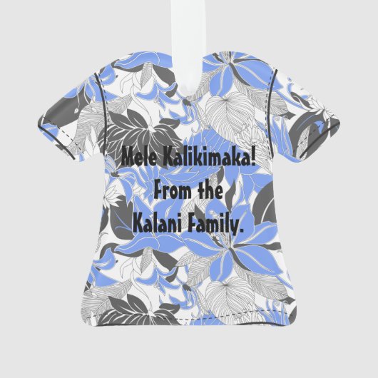 Contour Hawaii Tropical Lily Protea Aloha Shirt Ornament (Rückseite)