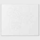 Contour Line Monstera Trendy Pflanze T - Shirt Geschenkpapier (Flach)