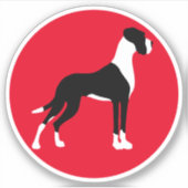 Contour Sticker Boston Mantle Great Dane (Vorderseite)