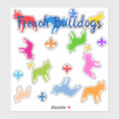 Contour Sticker French Bulldogs (Blatt)