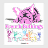 Contour Sticker French Bulldogs (Blatt)