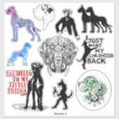 Contour Sticker Great Dane Mix (Blatt)