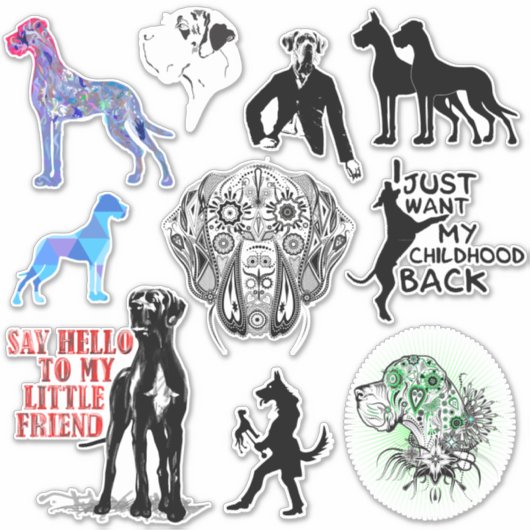 Contour Sticker Great Dane Mix (Vorderseite)