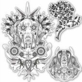 Contour Sticker Great Dane Tattoo Style (Vorderseite)